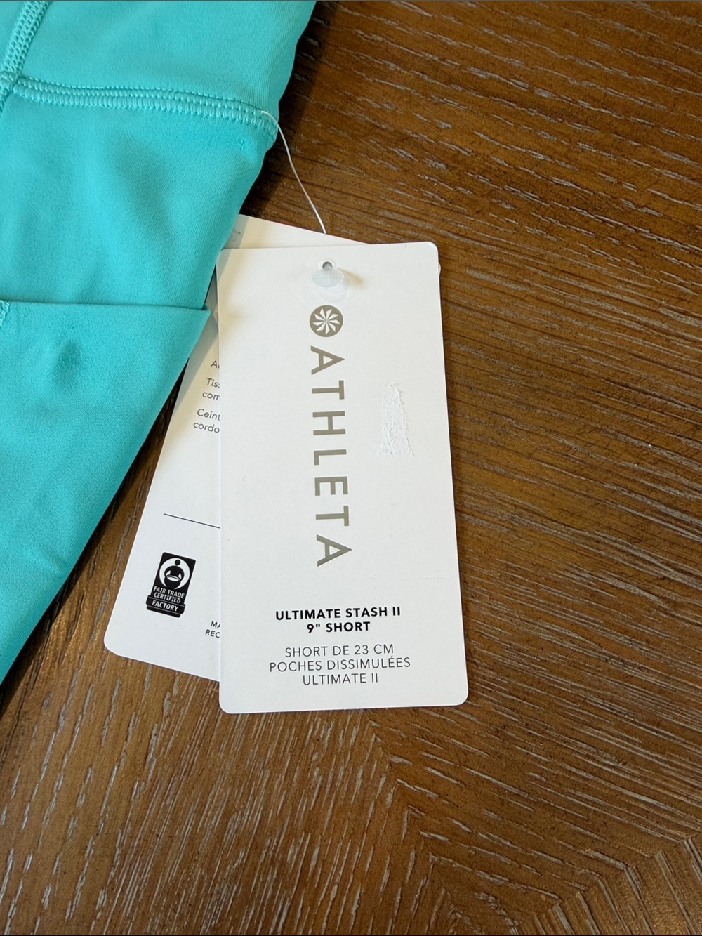Athleta Bright Turquoise Mid-Rise Bike Shorts - Picture 2 of 8